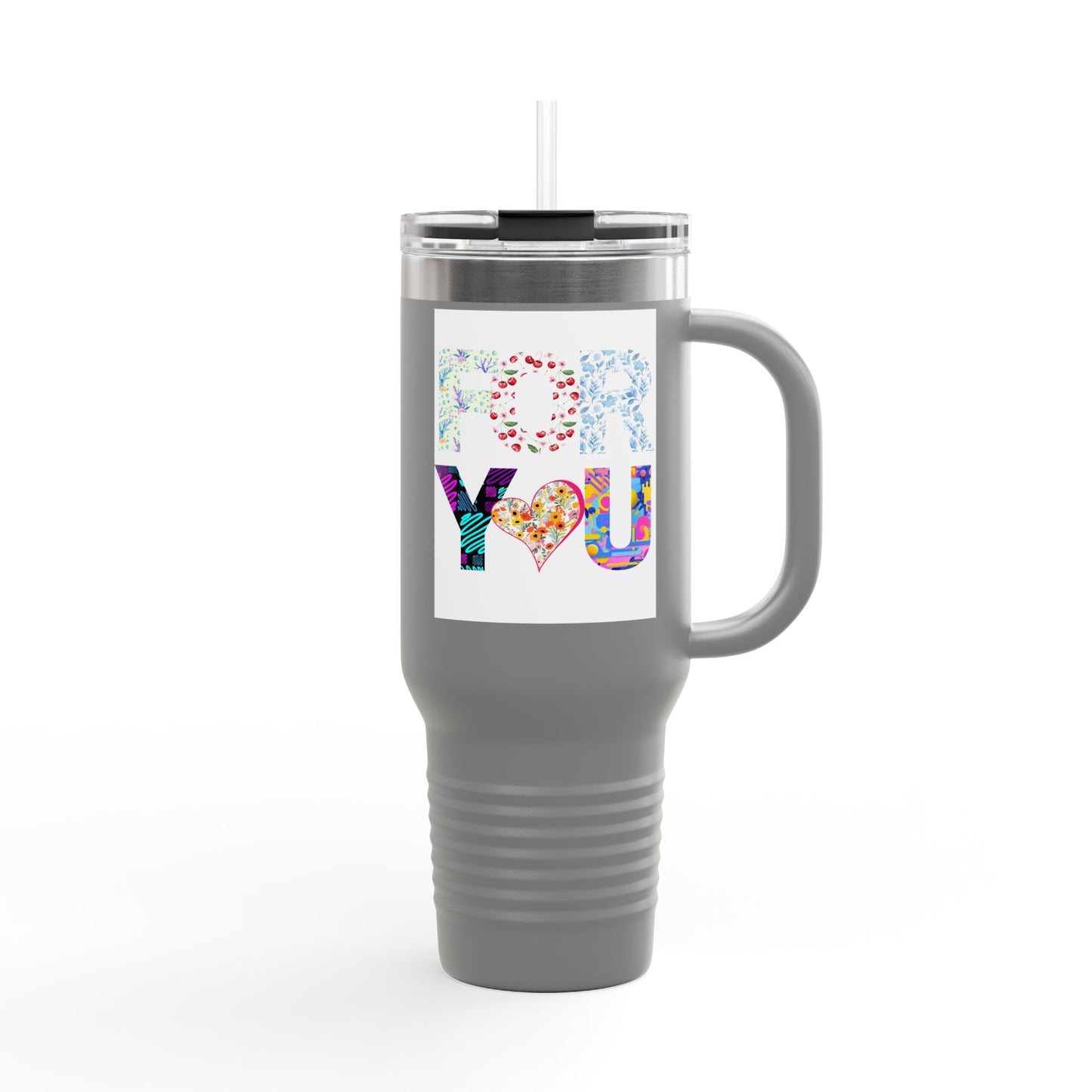 Floral Insulated Travel Mug, 40oz - Perfect Gift for Tea and Coffee Lovers, Summer Adventures, Personalized for You, Eco-Friendly [...]