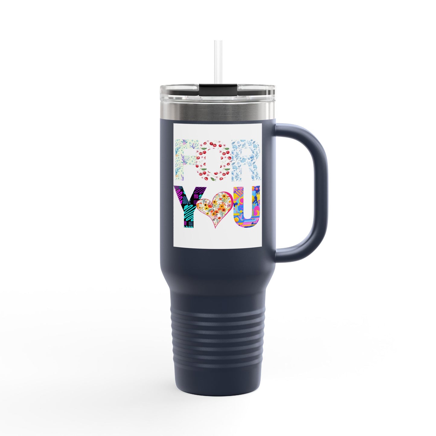 Floral Insulated Travel Mug, 40oz - Perfect Gift for Tea and Coffee Lovers, Summer Adventures, Personalized for You, Eco-Friendly [...]
