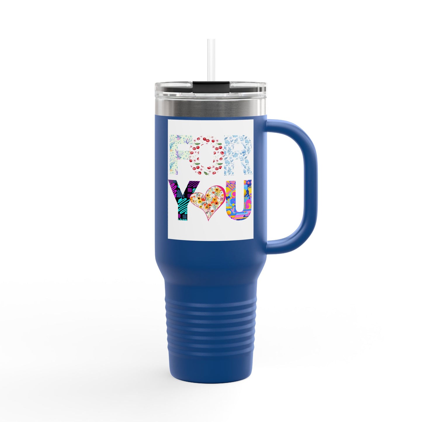 Floral Insulated Travel Mug, 40oz - Perfect Gift for Tea and Coffee Lovers, Summer Adventures, Personalized for You, Eco-Friendly [...]