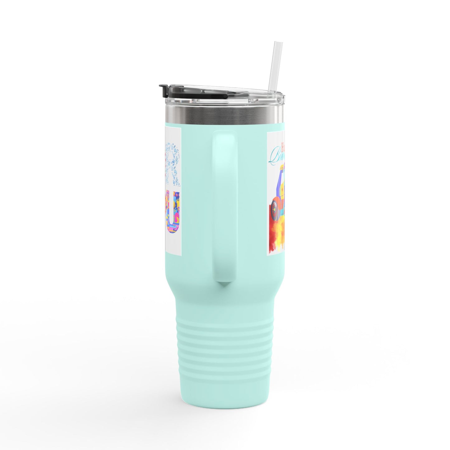 Floral Insulated Travel Mug, 40oz - Perfect Gift for Tea and Coffee Lovers, Summer Adventures, Personalized for You, Eco-Friendly [...]