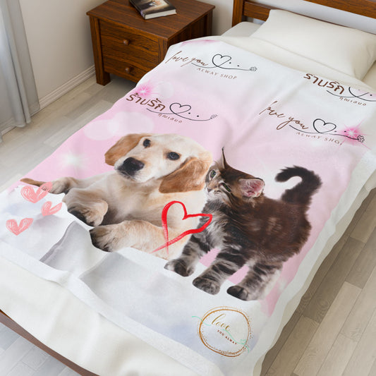 Cozy so cute Velveteen Plush Blanket | Soft Throw  Decor, Gift for Kids & Adults, Fall Essentials