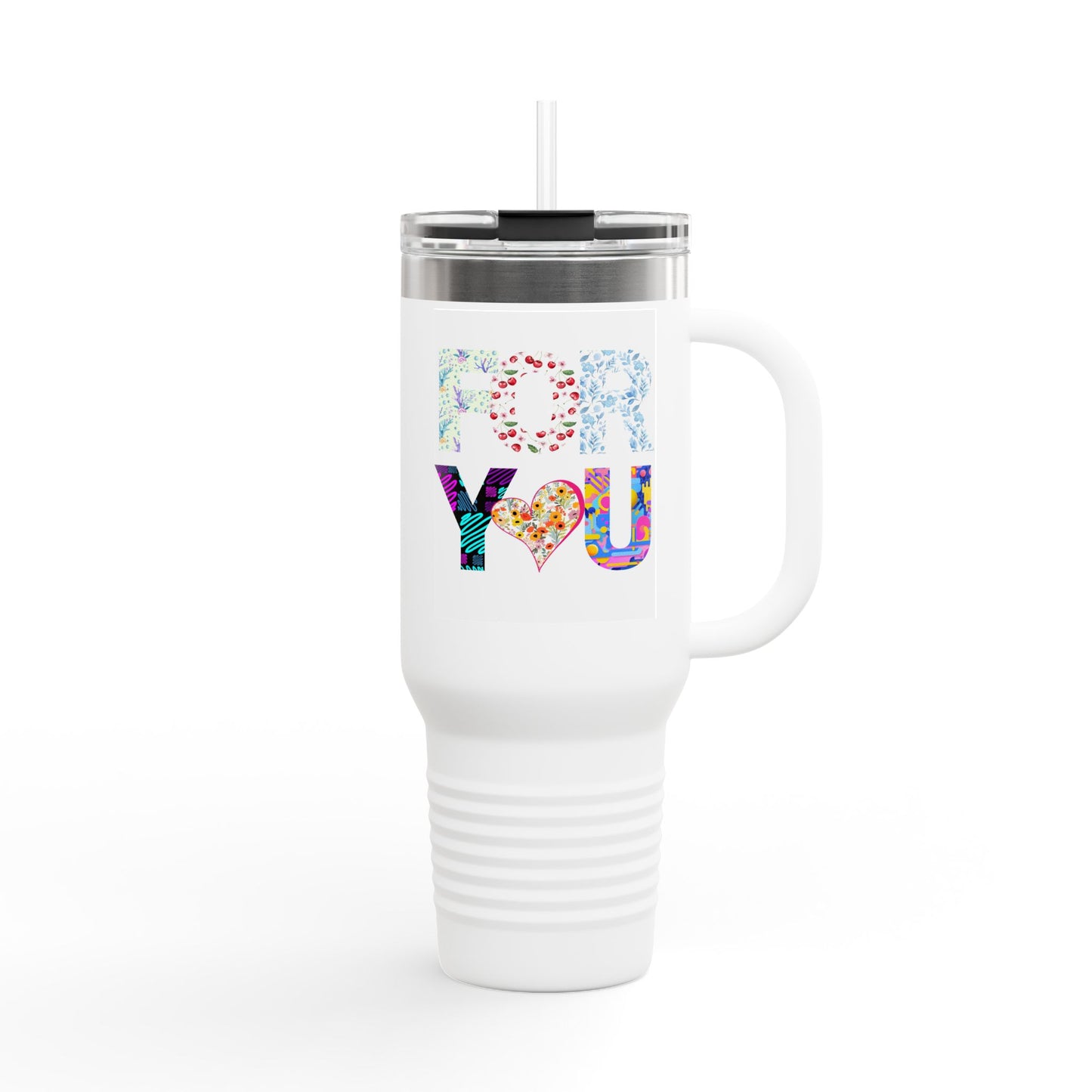 Floral Insulated Travel Mug, 40oz - Perfect Gift for Tea and Coffee Lovers, Summer Adventures, Personalized for You, Eco-Friendly [...]