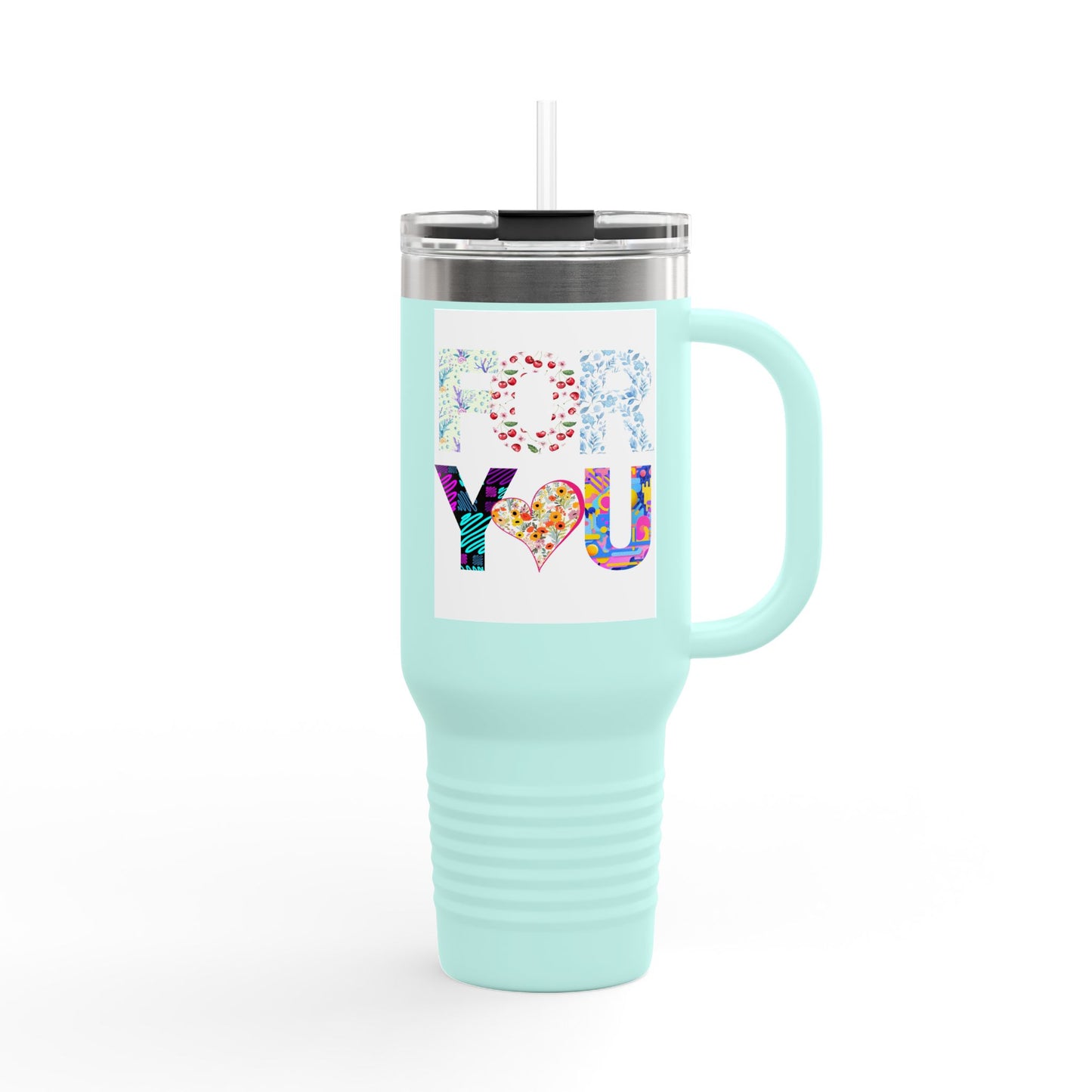 Floral Insulated Travel Mug, 40oz - Perfect Gift for Tea and Coffee Lovers, Summer Adventures, Personalized for You, Eco-Friendly [...]