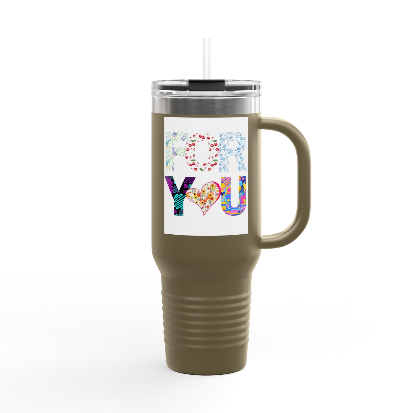 Floral Insulated Travel Mug, 40oz - Perfect Gift for Tea and Coffee Lovers, Summer Adventures, Personalized for You, Eco-Friendly [...]