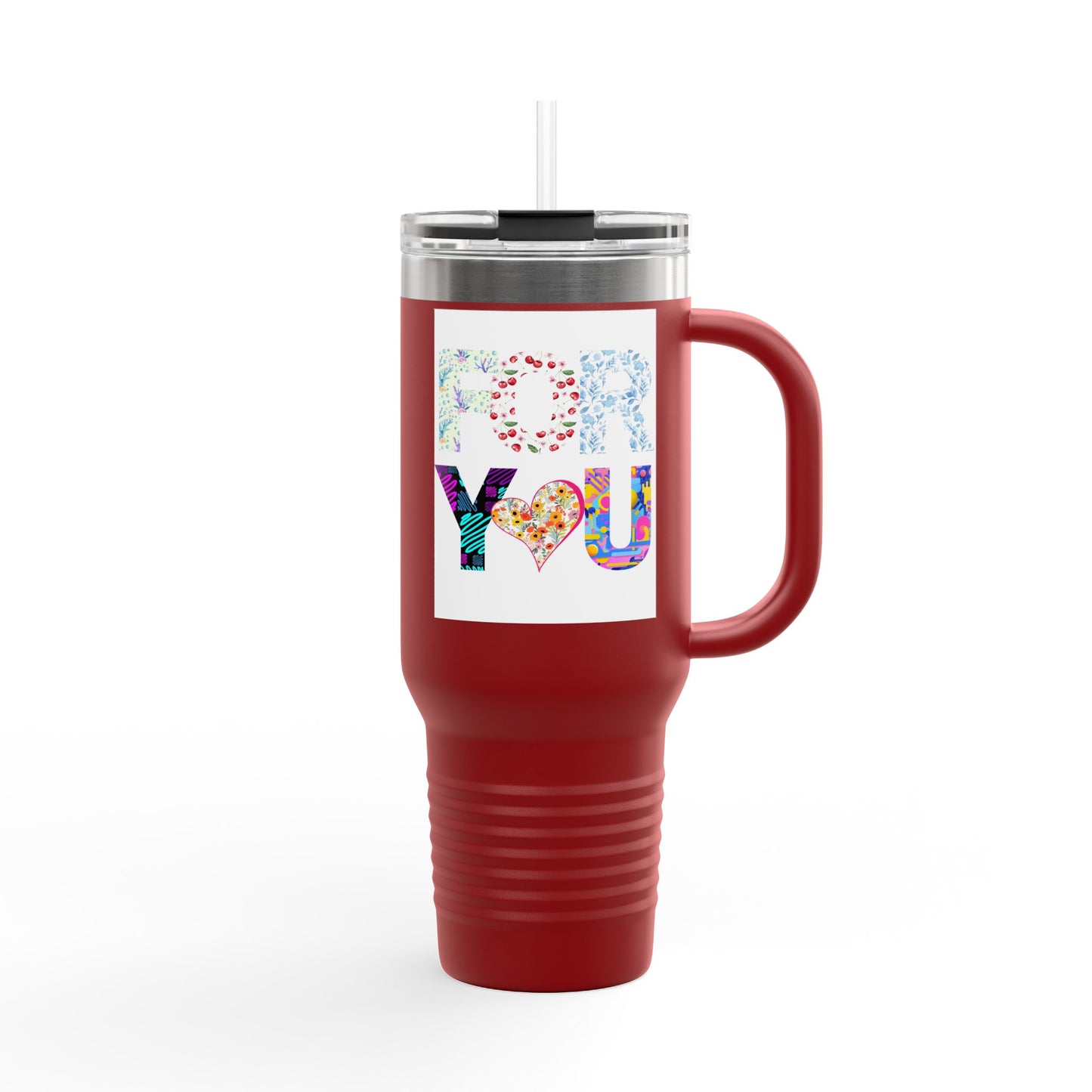 Floral Insulated Travel Mug, 40oz - Perfect Gift for Tea and Coffee Lovers, Summer Adventures, Personalized for You, Eco-Friendly [...]