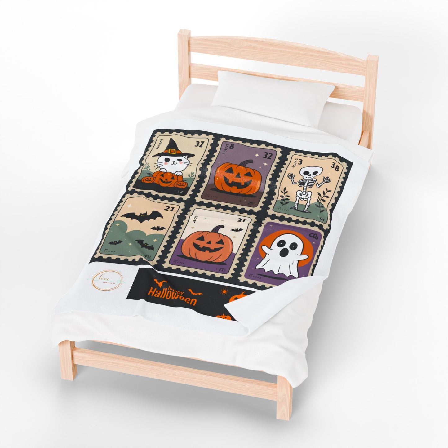 Cozy Halloween Velveteen Plush Blanket | Soft Throw for Spooky Nights, Halloween Decor, Gift for Kids & Adults, Fall Essentials