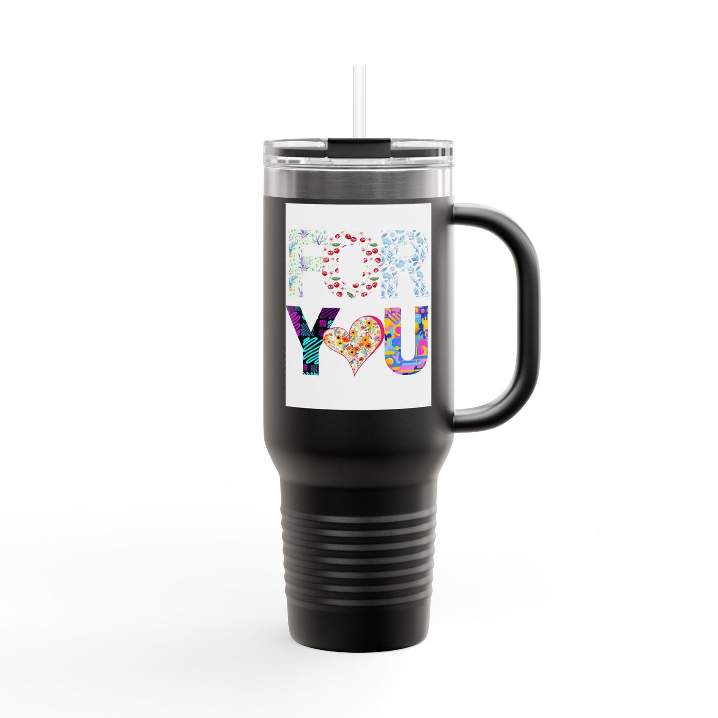 Floral Insulated Travel Mug, 40oz - Perfect Gift for Tea and Coffee Lovers, Summer Adventures, Personalized for You, Eco-Friendly [...]