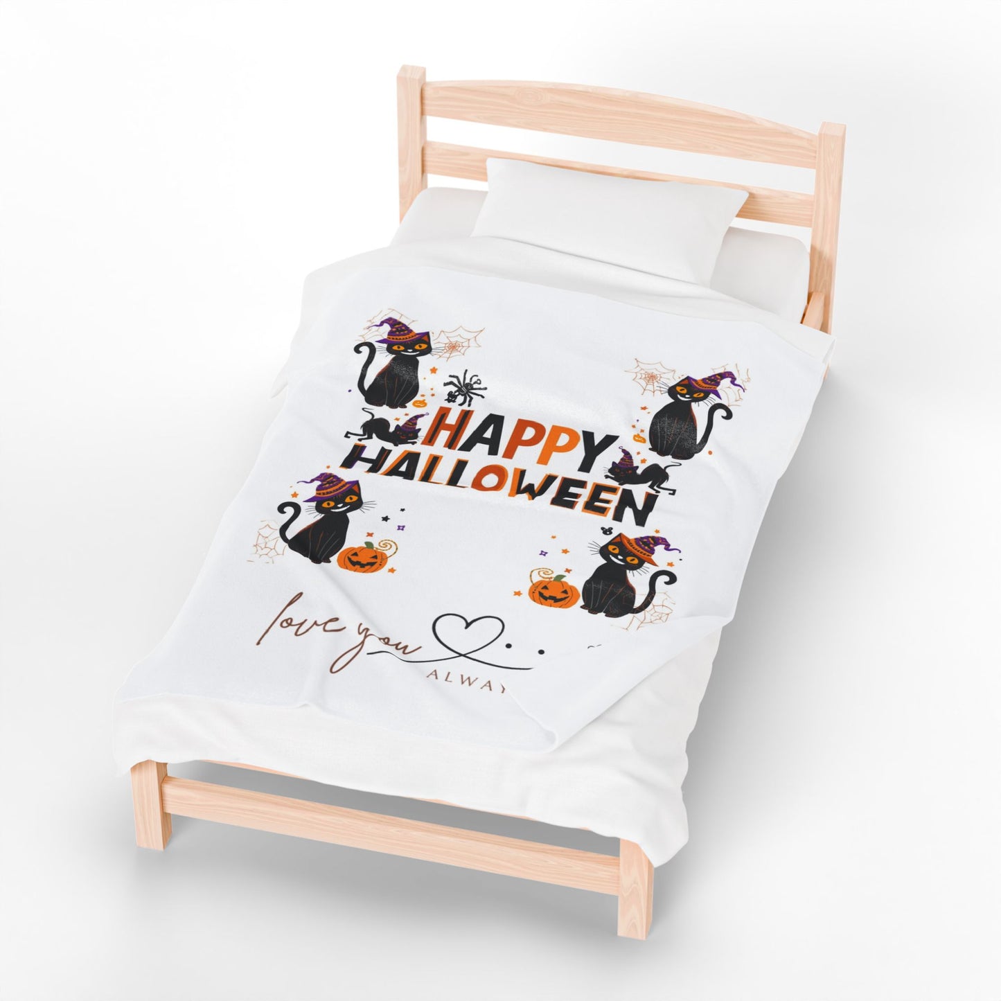 Cozy Halloween Velveteen Plush Blanket | Soft Throw for Spooky Nights, Halloween Decor, Gift for Kids & Adults, Fall Essentials